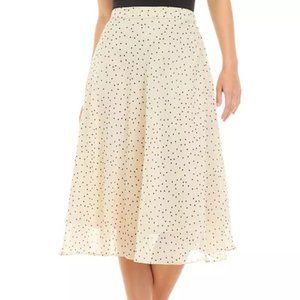 Brand New Women's Philosophy Off-White With Black Polka Dots Skirt
